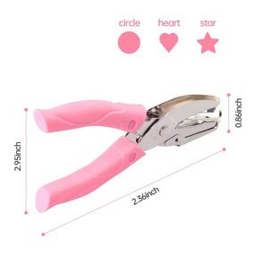 img 3 attached to 🔨 Hand-Held Punch Paper Hole Punch - Manual Metal Single Hole Punch with Soft Handle (Pink)