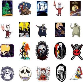 img 1 attached to 🎃 Halloween Nightmare Before Christmas Stickers - Set of 50 Waterproof Vinyl Stickers for Laptop, Skateboard, Water Bottles, Computer, Phone - Halloween Theme Decals (Halloween-50PCS)