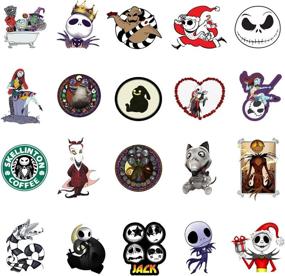img 2 attached to 🎃 Halloween Nightmare Before Christmas Stickers - Set of 50 Waterproof Vinyl Stickers for Laptop, Skateboard, Water Bottles, Computer, Phone - Halloween Theme Decals (Halloween-50PCS)