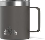 ☕ hydrapeak 14oz insulated coffee mug: stay refreshed anywhere, anytime with stainless steel double walled travel cup, 3 hours hot / 9 hours cold, spill-proof design and convenient handle (graphite) логотип