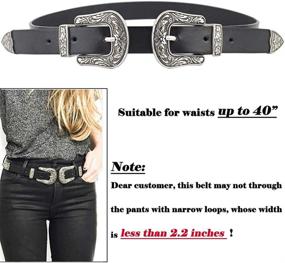 img 2 attached to 👢 Women's Vintage Western Genuine Leather Accessories with Buckles