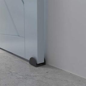 img 1 attached to Stylish and Durable Matte Black Floor Sliding Hardware: Enhancing Your Space with Elegance