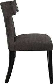 img 2 attached to 🪑 Modway Curve Brown Upholstered Fabric Chair with Nailhead Trim - Mid-Century Modern Style