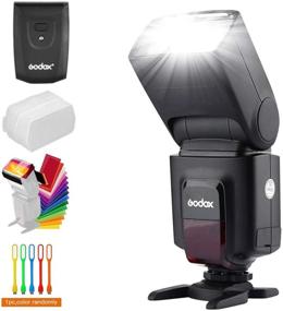 img 3 attached to 📸 Godox Wireless 433MHz GN33 Camera Flash Speedlite with Built-in Receiver: Compatible for Canon Nikon Sony Olympus Pentax Fuji DSLR Cameras with Diffuser, Filters, and USB LED - Ultimate Lighting Solution