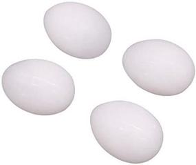 img 1 attached to 🥚 Set of 4 Solid Dove Fake Eggs for Pigeon Birds and Small Geese: Ideal for Incubation, Breeding & Hatch