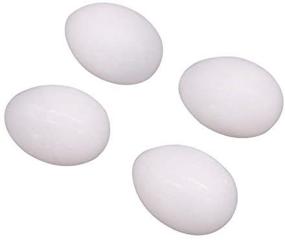 img 4 attached to 🥚 Set of 4 Solid Dove Fake Eggs for Pigeon Birds and Small Geese: Ideal for Incubation, Breeding & Hatch