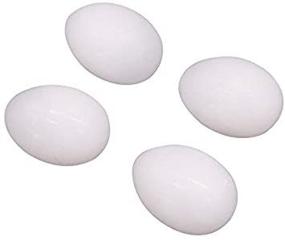 img 2 attached to 🥚 Set of 4 Solid Dove Fake Eggs for Pigeon Birds and Small Geese: Ideal for Incubation, Breeding & Hatch