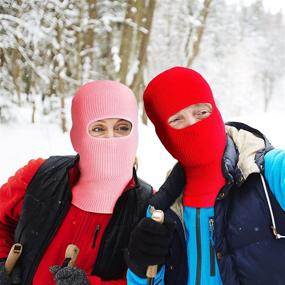 img 3 attached to 🧣 Stay Warm and Protected with 2-Piece 1-Hole Ski Mask Knitted Face Cover - Perfect for Winter Outdoor Sports!