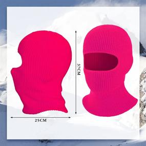 img 1 attached to 🧣 Stay Warm and Protected with 2-Piece 1-Hole Ski Mask Knitted Face Cover - Perfect for Winter Outdoor Sports!