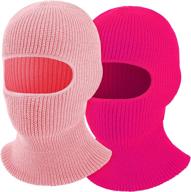 🧣 stay warm and protected with 2-piece 1-hole ski mask knitted face cover - perfect for winter outdoor sports! logo