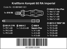 img 3 attached to 🔧 Wera 5051041001 Набор отверток Kraftform Compact 60 RA с реверсивным механизмом - набор из 17 предметов