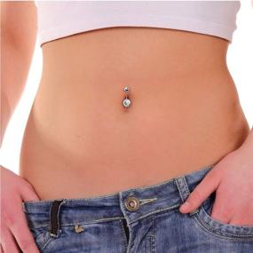 img 1 attached to 💎 Stylish and Durable: BodyJ4You 5PC Belly Button Rings 14G Stainless Steel CZ Women's Navel Jewelry - 5 Replacement Balls Pack