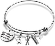 she believed hairdresser bracelet: inspiring gift for stylists & graduates logo