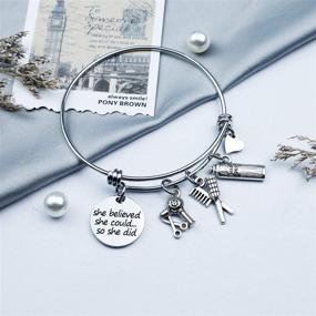 img 3 attached to She Believed Hairdresser Bracelet: Inspiring Gift for Stylists & Graduates