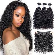 🌊 brazilian water wave human hair bundles - 10a virgin hair, curly weave, 3 bundles - 100% unprocessed remy human hair, wet and wavy hair extensions logo