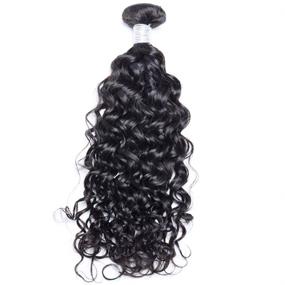 img 2 attached to 🌊 Brazilian Water Wave Human Hair Bundles - 10A Virgin Hair, Curly Weave, 3 Bundles - 100% Unprocessed Remy Human Hair, Wet and Wavy Hair Extensions