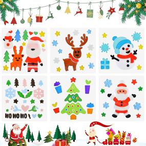 img 4 attached to Christmas Windows Stickers Reindeer Supplies 6