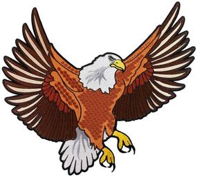 img 2 attached to 🦅 Bald Eagle Patch: Large Patriotic American Emblem, Ideal for Iron-On | Embroidered for Enhanced SEO