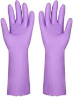 🧤 latex free medium purple kitchen gloves - 2 pairs | household dishwashing cleaning gloves with cotton lining logo