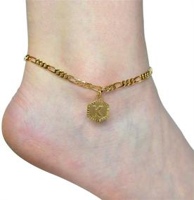 img 1 attached to VANGETIMI Adjustable Initial Alphabet Bracelet Women's Jewelry