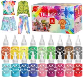 img 4 attached to 🎨 Tie Dye Kit, 18 Colors DIY Fabric Dye Sets for Kids &amp; Adults, Fashion Tie Dye Kits, Ideal DIY Gift for Textile, T-Shirt, and Canvas Crafts, Perfect for School Group Activities and Party Supplies
