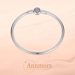 img 4 attached to 📿 Annmors Forever Love Sterling Silver Charm Bracelet with Clasp - Perfect Fit Bangle Bracelets For Women and Girls - Available in 17cm (6.7"), 19cm (7.45"), and 21cm (8.3") Sizes