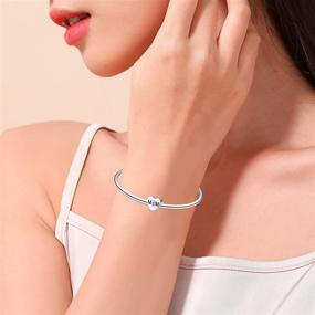 img 1 attached to 📿 Annmors Forever Love Sterling Silver Charm Bracelet with Clasp - Perfect Fit Bangle Bracelets For Women and Girls - Available in 17cm (6.7"), 19cm (7.45"), and 21cm (8.3") Sizes