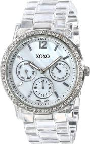 img 2 attached to 💎 XOXO Women's XO5529 Stylish Clear Bracelet Watch with Rhinestones