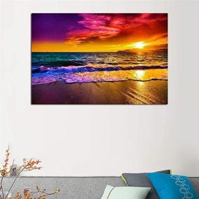 img 2 attached to 🎨 Gelanyoupin 5D DIY Diamond Painting Cross Stitch Pattern: Full Round Diamond Mosaic Drill Icons Daimond Embroidery Rhinestones Painting Art Crafts - Landscape Beach Sunset (40x50cm/15.7x19.6inches)