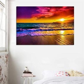 img 1 attached to 🎨 Gelanyoupin 5D DIY Diamond Painting Cross Stitch Pattern: Full Round Diamond Mosaic Drill Icons Daimond Embroidery Rhinestones Painting Art Crafts - Landscape Beach Sunset (40x50cm/15.7x19.6inches)