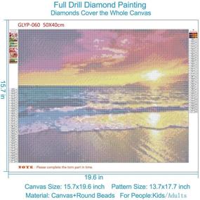 img 3 attached to 🎨 Gelanyoupin 5D DIY Diamond Painting Cross Stitch Pattern: Full Round Diamond Mosaic Drill Icons Daimond Embroidery Rhinestones Painting Art Crafts - Landscape Beach Sunset (40x50cm/15.7x19.6inches)