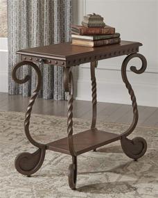 img 3 attached to 🪑 Rafferty Vintage-Inspired Dark Brown Chairside End Table by Signature Design by Ashley