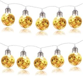 img 4 attached to 🎄 MTSCE Christmas Lights Indoor: Shatterproof Crystal Globe String Lights for Bedroom Party, Battery Operated 10 LED 71 Inch, Ideal for Wedding Christmas Tree Decorations and Outdoor Indoor Use