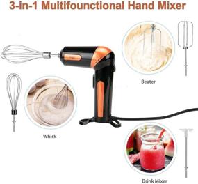 img 2 attached to 🔌 Electric Hand Mixer Set with AC, Stainless Steel Egg Whisk, BPA-Free Beater, Drink Mixer Attachment, Rotatable Angle Handheld Stick Mixer for Coffee - Perfect for Home Kitchen Use