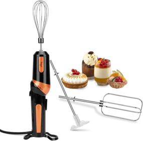 img 4 attached to 🔌 Electric Hand Mixer Set with AC, Stainless Steel Egg Whisk, BPA-Free Beater, Drink Mixer Attachment, Rotatable Angle Handheld Stick Mixer for Coffee - Perfect for Home Kitchen Use