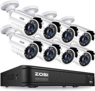 📷 zosi 1080p h.265+ система видеонаблюдения для дома с 8 камерами, 8-канальным регистратором cctv dvr, ночным видением, обнаружением движения - 5мп лайт. логотип