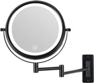 💡 10x wall-mounted lighted magnifying mirror with 3 color modes, dimmable touch screen, usb charge, extendable double-sided vanity mirror, 8 inch, black finish - ideal for makeup logo