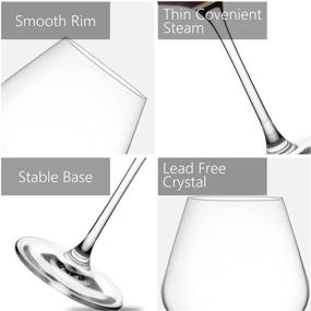 img 2 attached to 🍷 Swanfort Red Wine Glasses: Set of 4, Premium Crystal Clear Glass for Burgundy, 23 oz Big Wine Glass with Long Stem - Lead-free, Gift Packed for All Occasions