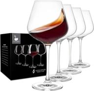 🍷 swanfort red wine glasses: set of 4, premium crystal clear glass for burgundy, 23 oz big wine glass with long stem - lead-free, gift packed for all occasions логотип