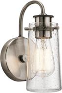 🔦 kichler braelyn 9.5-inch 1-light wall sconce clear seeded glass in classic pewter логотип