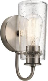 img 1 attached to 🔦 Kichler Braelyn 9.5-inch 1-Light Wall Sconce Clear Seeded Glass in Classic Pewter