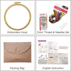 img 2 attached to 🧵 Erza Scarlet Cross Stitch Embroidery Kit for Adults Beginners - Stamped Patterns, Embroidery Hoops, Floss Thread, Needles - Ideal Kit for Kids Crafts and Happy Everyday Embroidery Projects