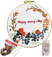 🧵 erza scarlet cross stitch embroidery kit for adults beginners - stamped patterns, embroidery hoops, floss thread, needles - ideal kit for kids crafts and happy everyday embroidery projects logo
