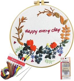 img 4 attached to 🧵 Erza Scarlet Cross Stitch Embroidery Kit for Adults Beginners - Stamped Patterns, Embroidery Hoops, Floss Thread, Needles - Ideal Kit for Kids Crafts and Happy Everyday Embroidery Projects