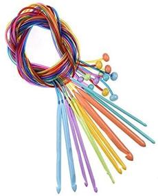 img 3 attached to Набор крючков для тунисского вязания Looen из 12 штук: разнообразные размеры для вязания афганских и ковровых игл с кабелем - от 3,5 мм до 12 мм.