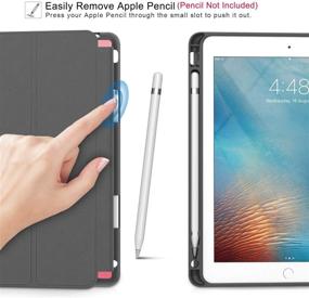 img 2 attached to 🦄 Soke iPad 9.7 2018/2017 Case with Pencil Holder, Tri-fold Stand and Shockproof Soft TPU Back Cover for iPad 9.7 inch 5th/6th Generation with Auto Sleep/Wake Function - Little Pony