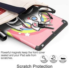 img 1 attached to 🦄 Soke iPad 9.7 2018/2017 Case with Pencil Holder, Tri-fold Stand and Shockproof Soft TPU Back Cover for iPad 9.7 inch 5th/6th Generation with Auto Sleep/Wake Function - Little Pony