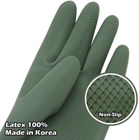 img 1 attached to 🧤 Dishwashing Gloves: Premium Rubber Gloves for Cleaning – Urban Green Urban Blue