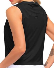 img 1 attached to Dragon Fit Women's Sleeveless Yoga Tops - Cooling Workout T-Shirt for Running, Short Tank Crop Tops