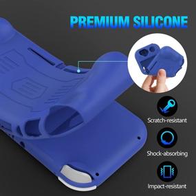 img 3 attached to MoKo Protective Case for Switch Lite - Blue: Silicone Soft Grip Cover Case with Kids Friendly Ergonomic Design, Anti-Collision, Non-Slip & Shockproof